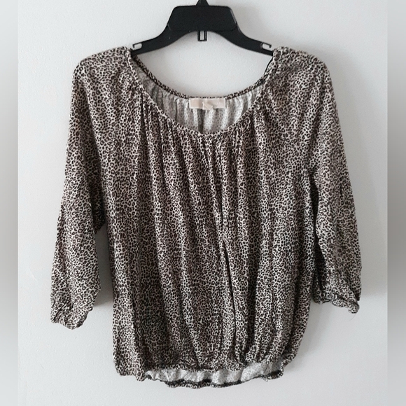 Michael Kors Animal Print Top Large - Picture 1 of 4